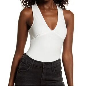 All Saints Lodi Ribbed Bodysuit‎ White